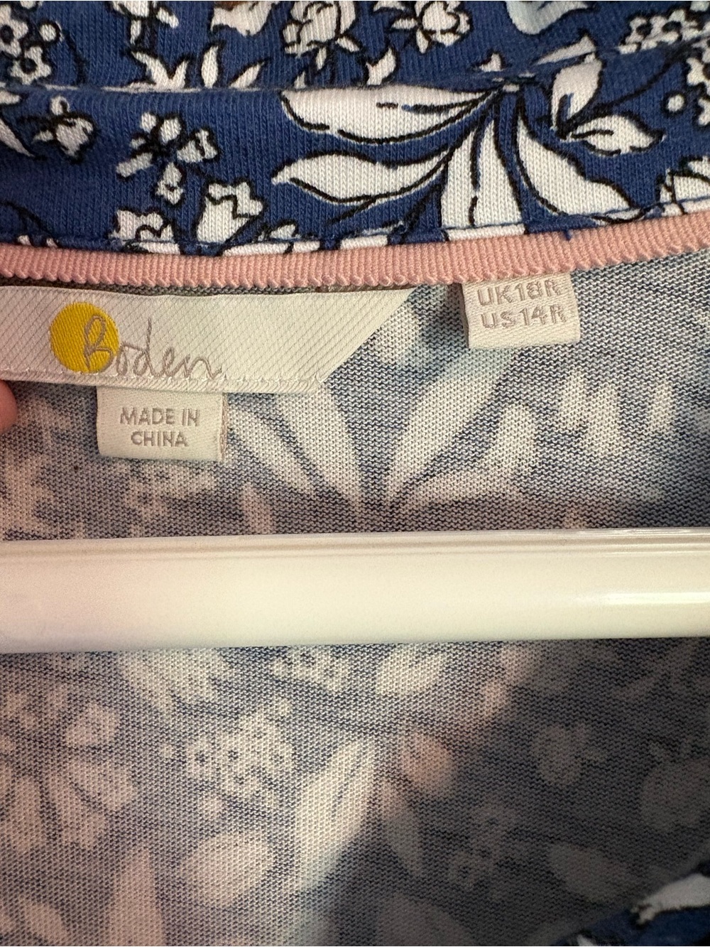 Boden Blue and White Floral Button-Front Mini Dress - Picture 3 of 3